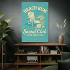 Beach Bum Canvas Print | Coastal Wall Art, Summer Vibes, Nautical Decor, Beach House Gift, Beach Lover's Decor