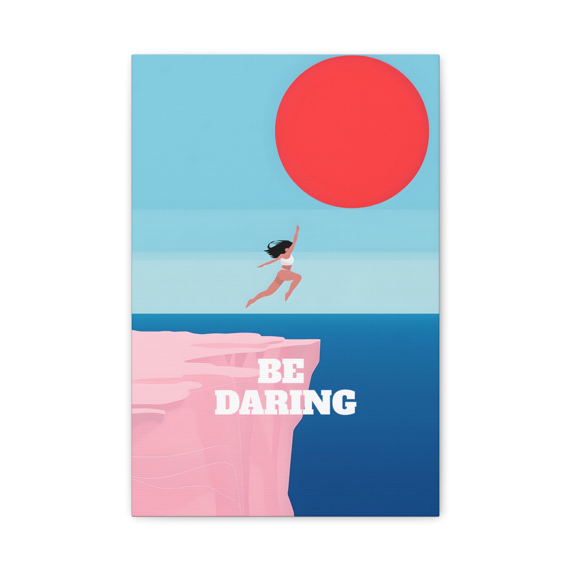 Daring Canvas Art, Motivational Wall Decor, Inspirational Home Accent, Modern Stretched Canvas, Gift for Adventurers, Be Daring Quote Art