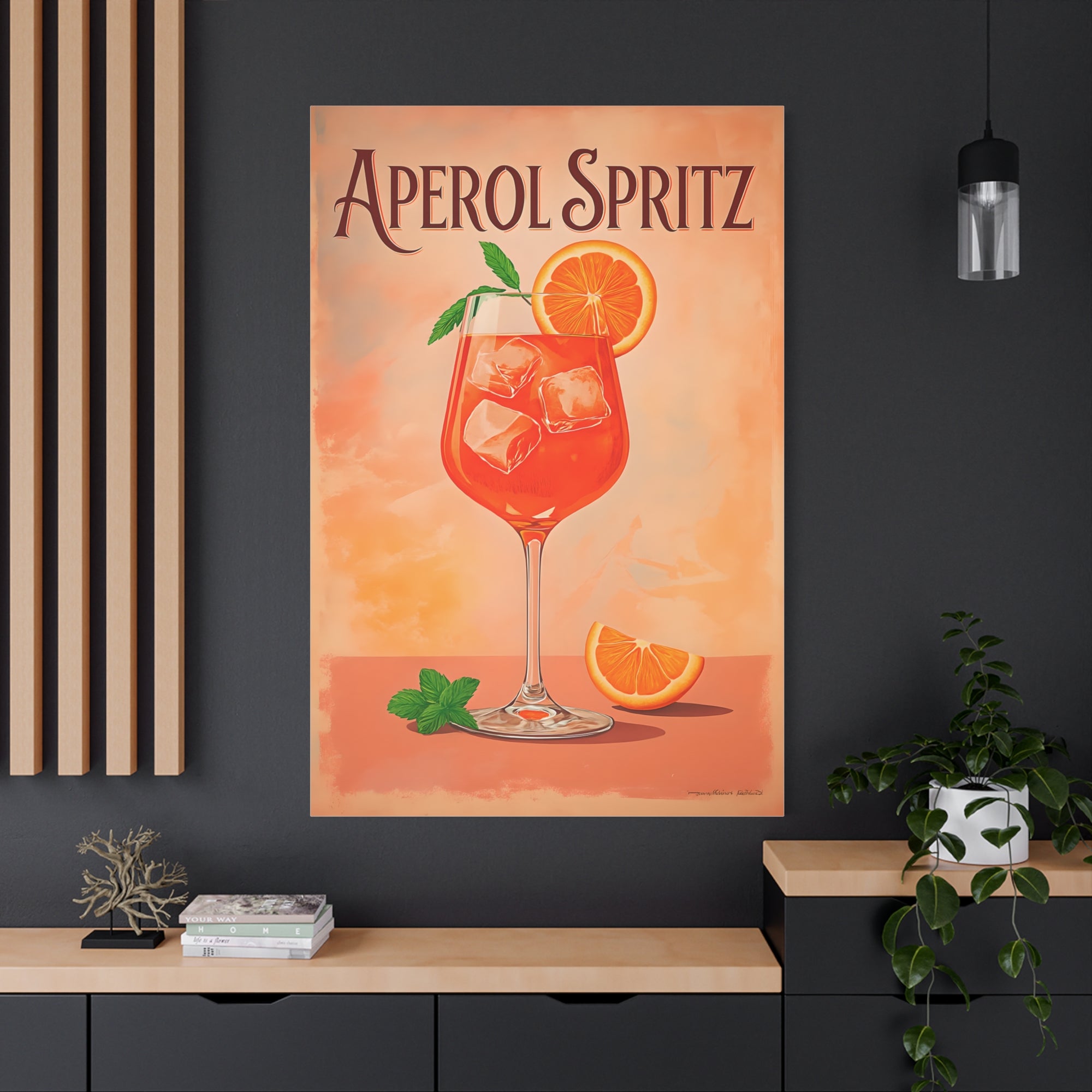 Aperol Spritz Canvas Art, Vibrant Wall Decor for Cocktail Lovers, Perfect for Home Bars, Summer Parties, Unique Gift Idea