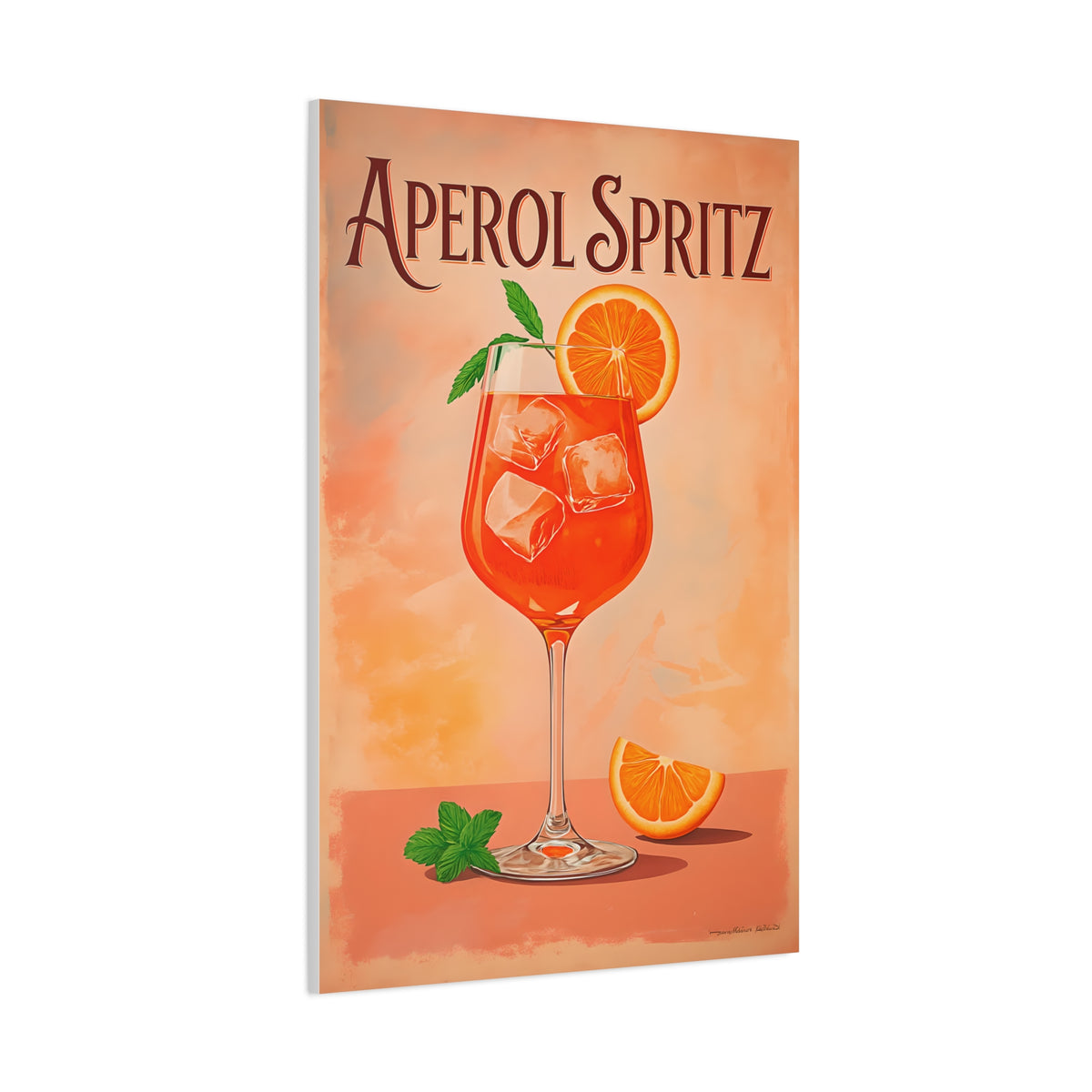 Aperol Spritz Canvas Art, Vibrant Wall Decor for Cocktail Lovers, Perfect for Home Bars, Summer Parties, Unique Gift Idea