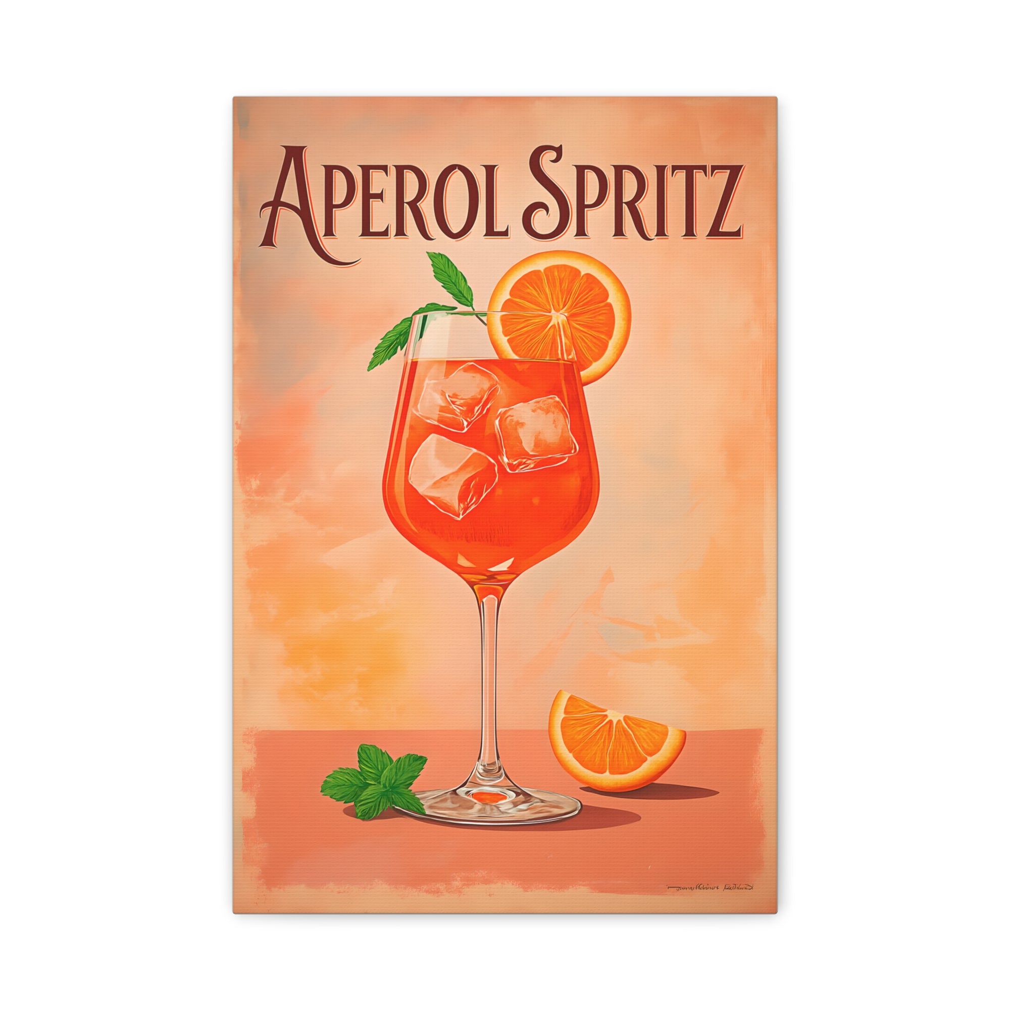 Aperol Spritz Canvas Art, Vibrant Wall Decor for Cocktail Lovers, Perfect for Home Bars, Summer Parties, Unique Gift Idea