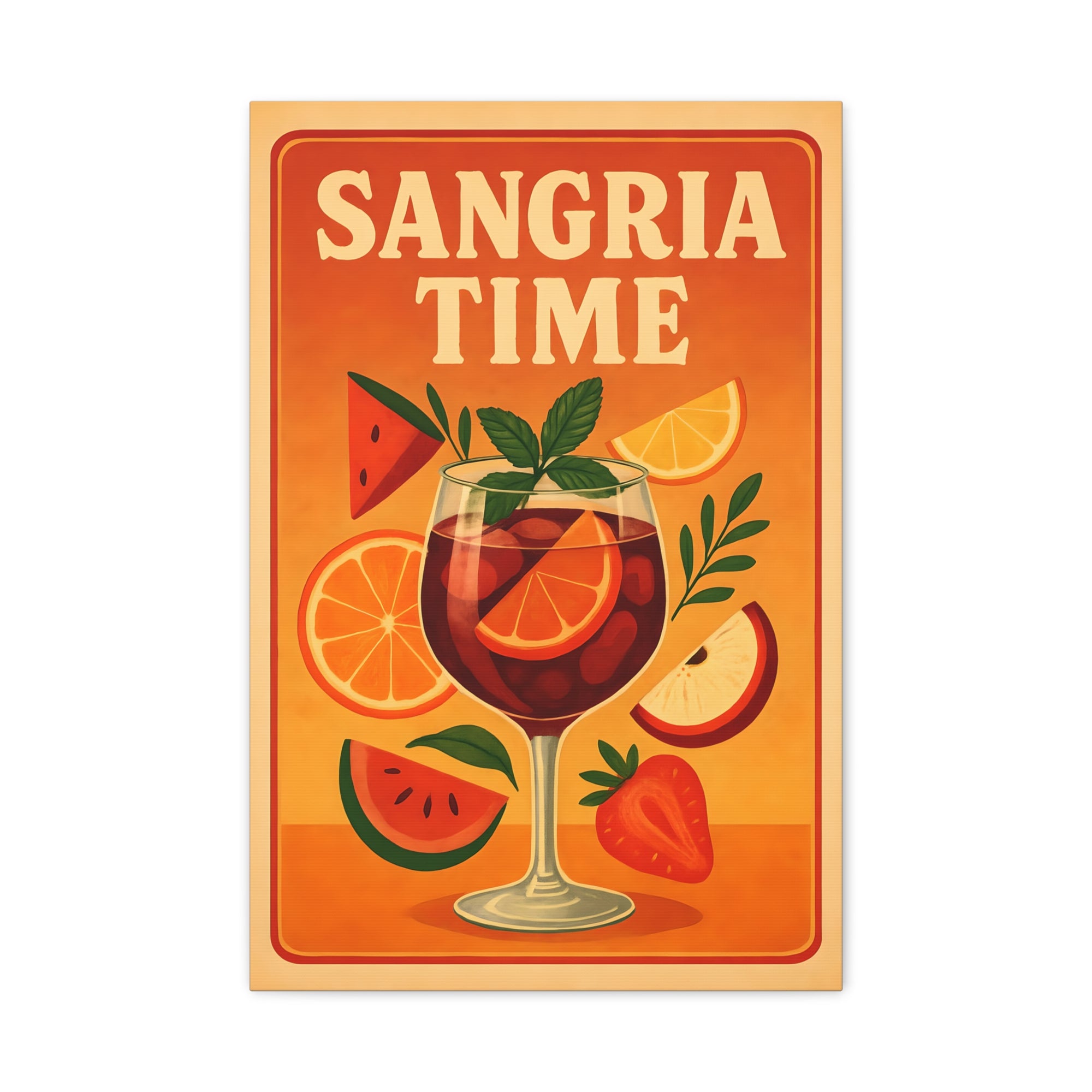 Sangria Time Canvas Art Print, Vibrant Wall Decor, Summer Home Decor, Drink Theme Art, Kitchen Wall Art, Gift for Wine Lovers