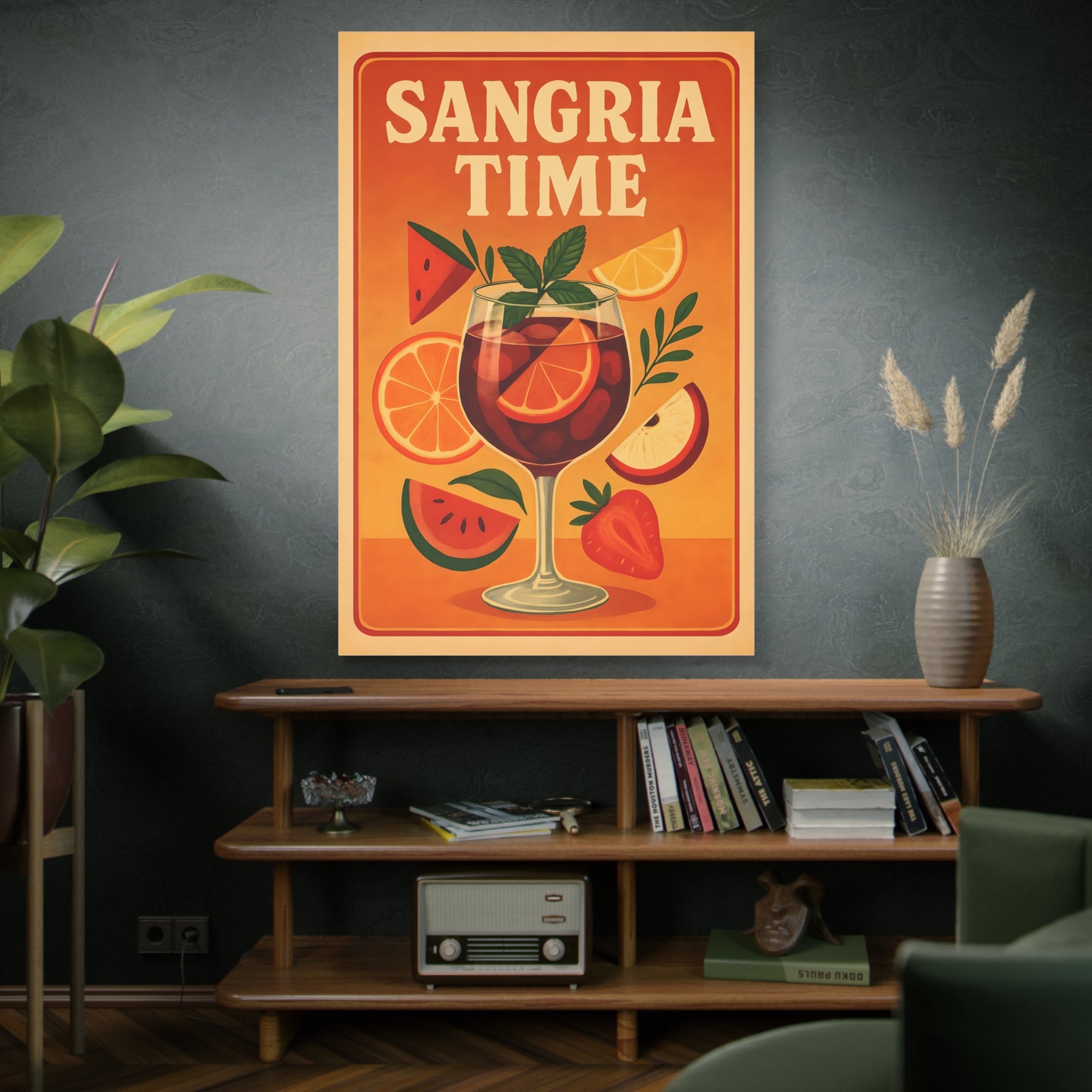 Sangria Time Canvas Art Print, Vibrant Wall Decor, Summer Home Decor, Drink Theme Art, Kitchen Wall Art, Gift for Wine Lovers