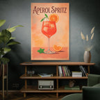 Aperol Spritz Canvas Art, Vibrant Wall Decor for Cocktail Lovers, Perfect for Home Bars, Summer Parties, Unique Gift Idea
