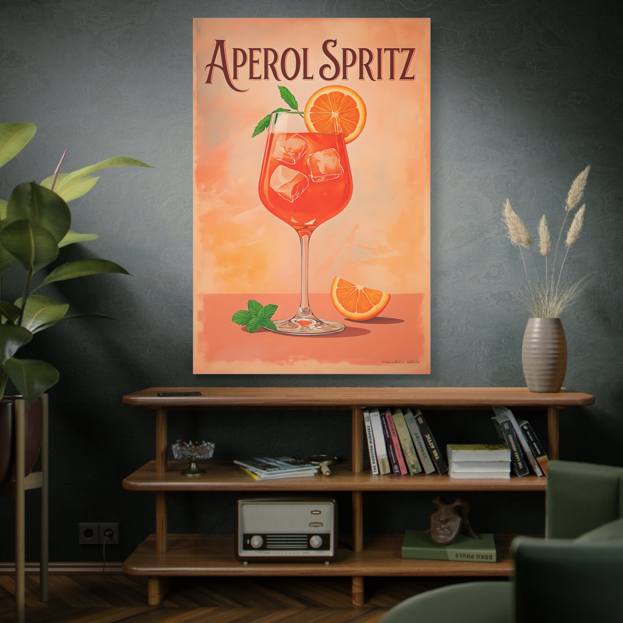 Aperol Spritz Canvas Art, Vibrant Wall Decor for Cocktail Lovers, Perfect for Home Bars, Summer Parties, Unique Gift Idea