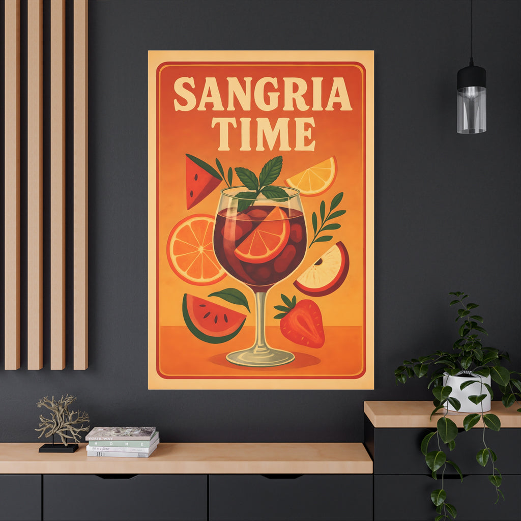 Sangria Time Canvas Art Print, Vibrant Wall Decor, Summer Home Decor, Drink Theme Art, Kitchen Wall Art, Gift for Wine Lovers