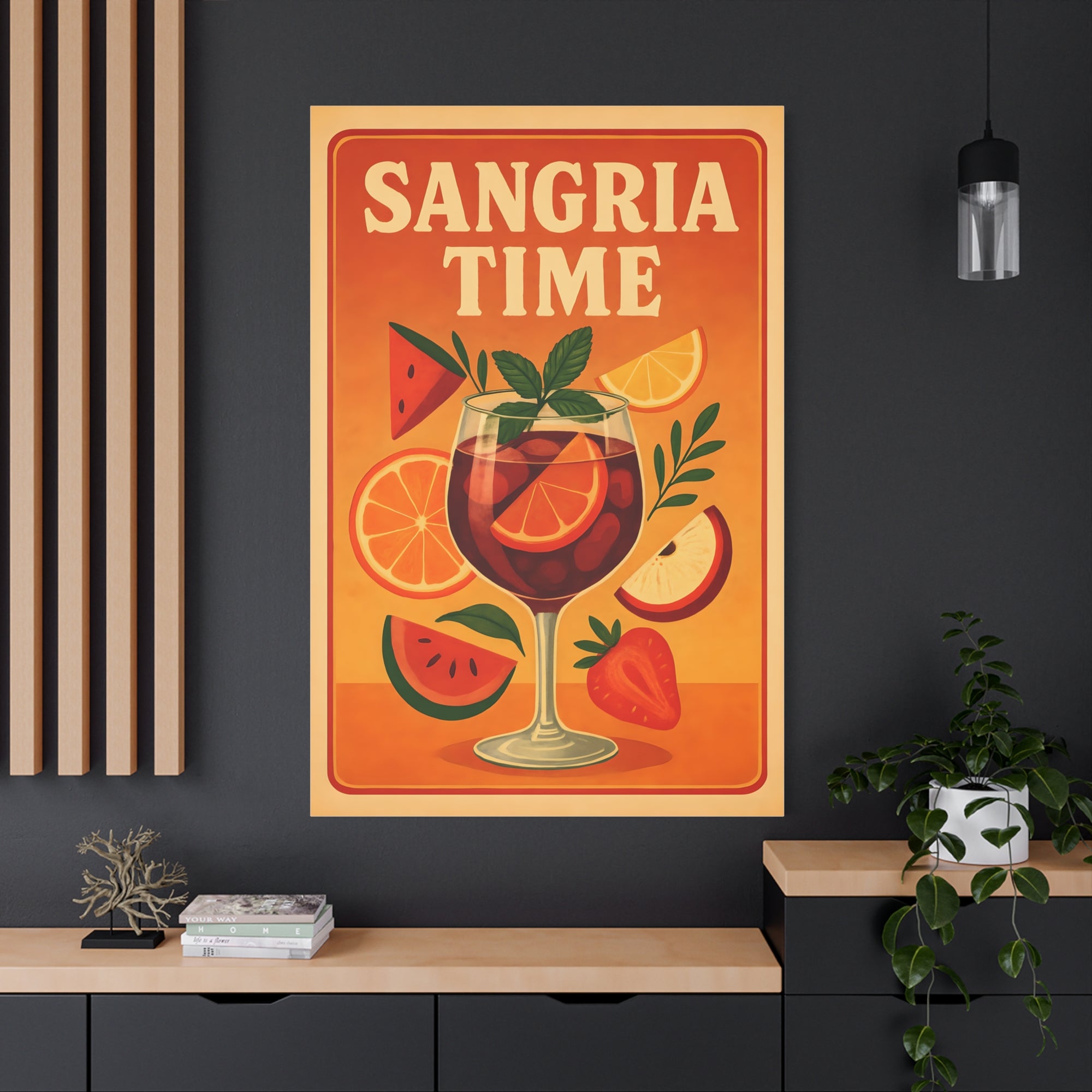 Sangria Time Canvas Art Print, Vibrant Wall Decor, Summer Home Decor, Drink Theme Art, Kitchen Wall Art, Gift for Wine Lovers