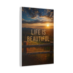 Inspirational Canvas Wall Art | Life is Beautiful | Home Decor, Motivational Art, Nature Print, Gift for Friends, Wall Decor